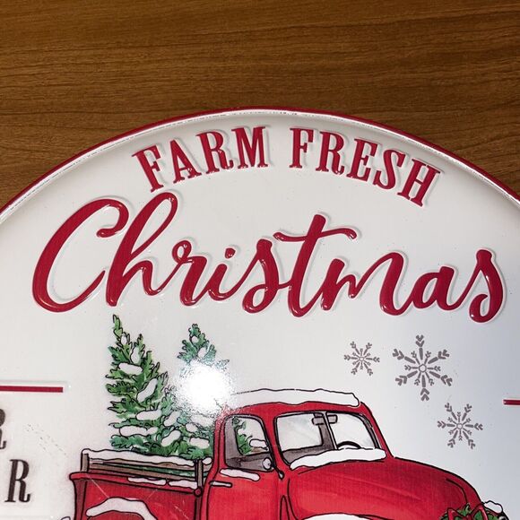 Burton And Burton 15 Inch Round Christmas Trees Sign Indoor Outdoor - Picture 2 of 11